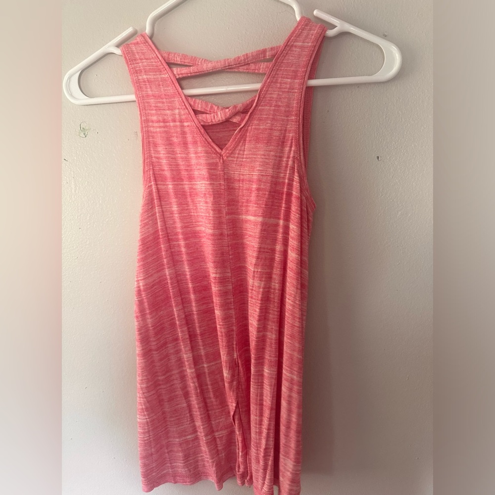 Sleeveless pink athletic shirt